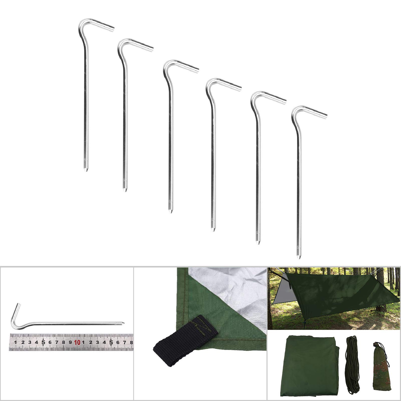 Bâche Tente Tapis de Sol Etanche Toile Imperméable Multifonction Pare- Protection UV Portable Léger pour Camping Randonnée Pique-Nique Plage en Plein Air (Couleur : Vert)