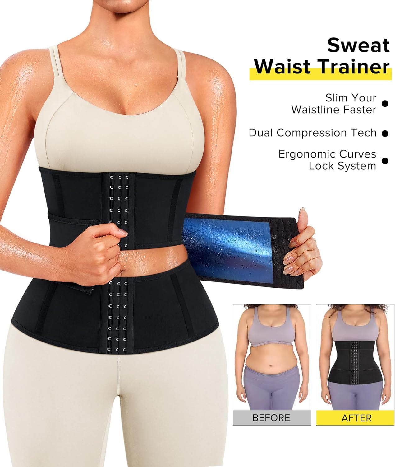 Junlan Waist Trainer for Women Shapewear - Tummy Control Waist Cincher Segmented Body Shaper - Image 3