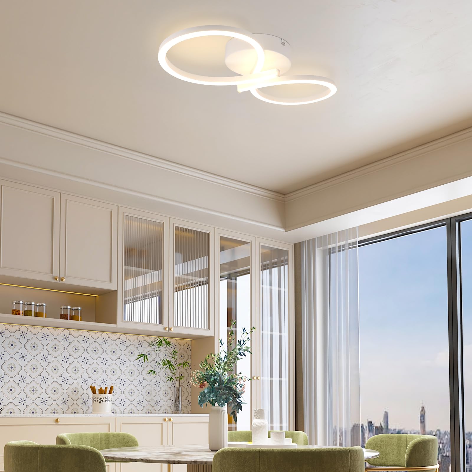 Homefire Deckenleuchte LED Deckenlampe Schlafzimmer 24W Küchenlampe Weiß