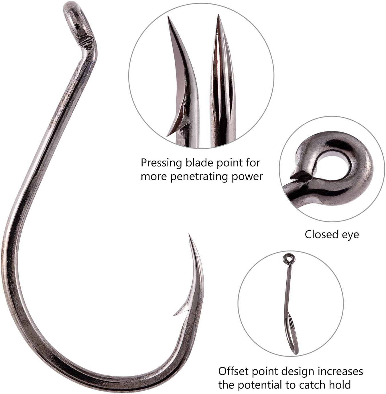 BASSDASH 180 Pieces Aberdeen Fishing Hooks Assortment, Light Bronze Color, Hook Sizes 2/0, 1/0, 2, 4, 6, 8, Tackle Box : Sports & Outdoors