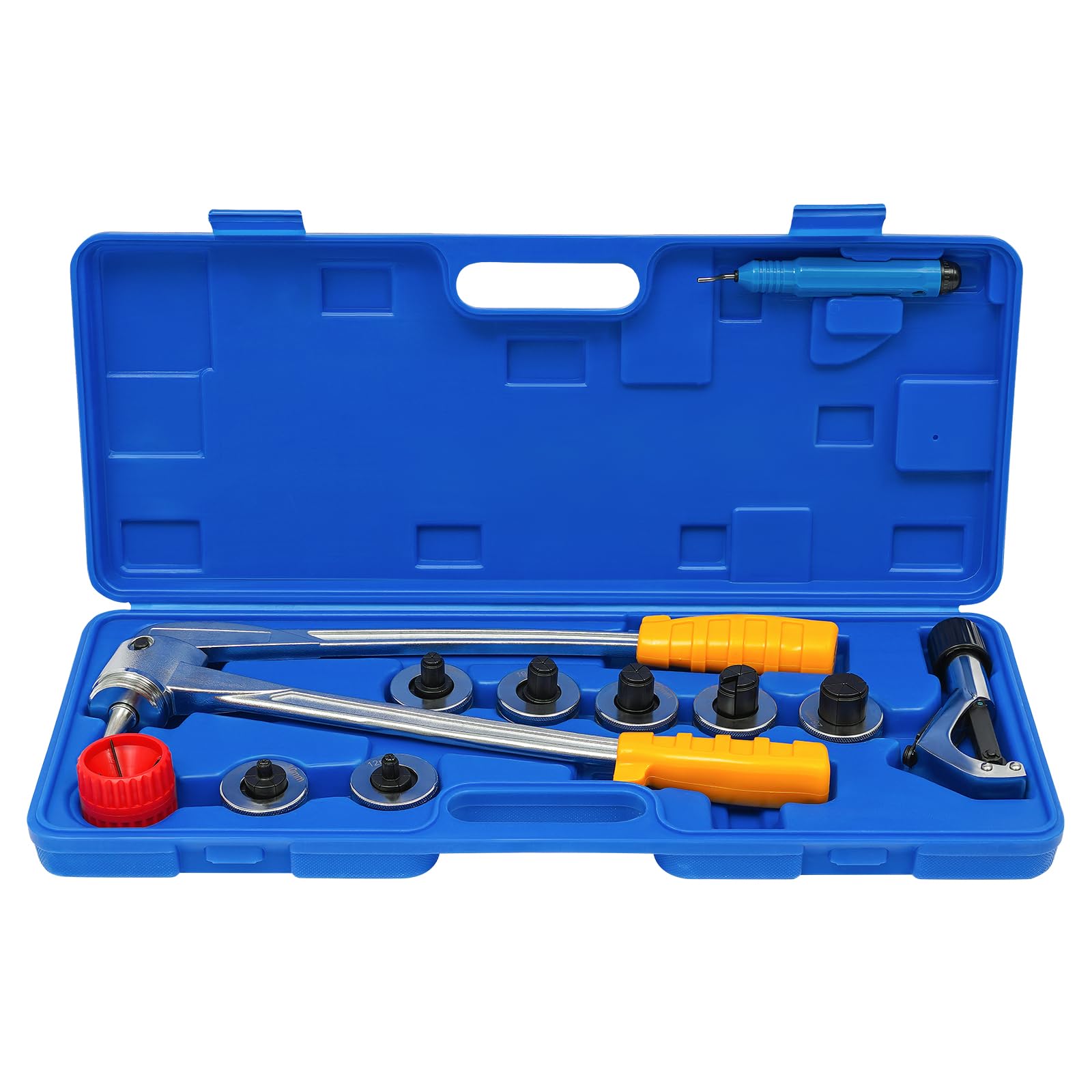Aufweiter Pince à manchon en cuivre en acier avec sac de transport Kit d'outils de pressage pour climatisation Entretien et réparation 10-28 mm