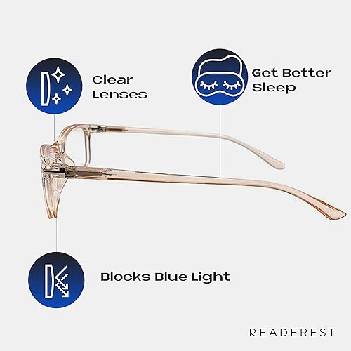 Miniatura 2 de Readerest - Anteojos de lectura con bloqueo de luz azul (rubor, aumento de 2.25), para computadora, con lente reflectante fina, antirreflejo, para