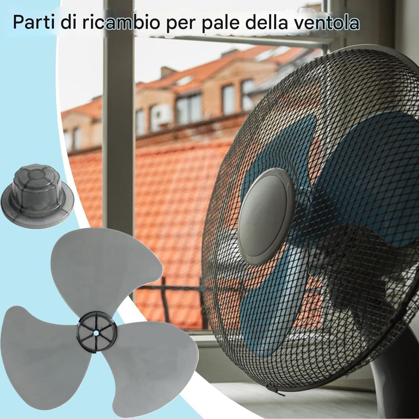 Generico Eliche Ventilatore a Soffitto di Ricambio | Eliche Ventilatore a 3 Pale Sostitutive - Componenti per Raffreddamento Domestico Interno Esterno da Piedistallo