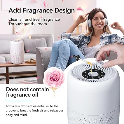 2 Pack YARIKI Air Purifiers for Bedroom Home with Aromatherapy Function
