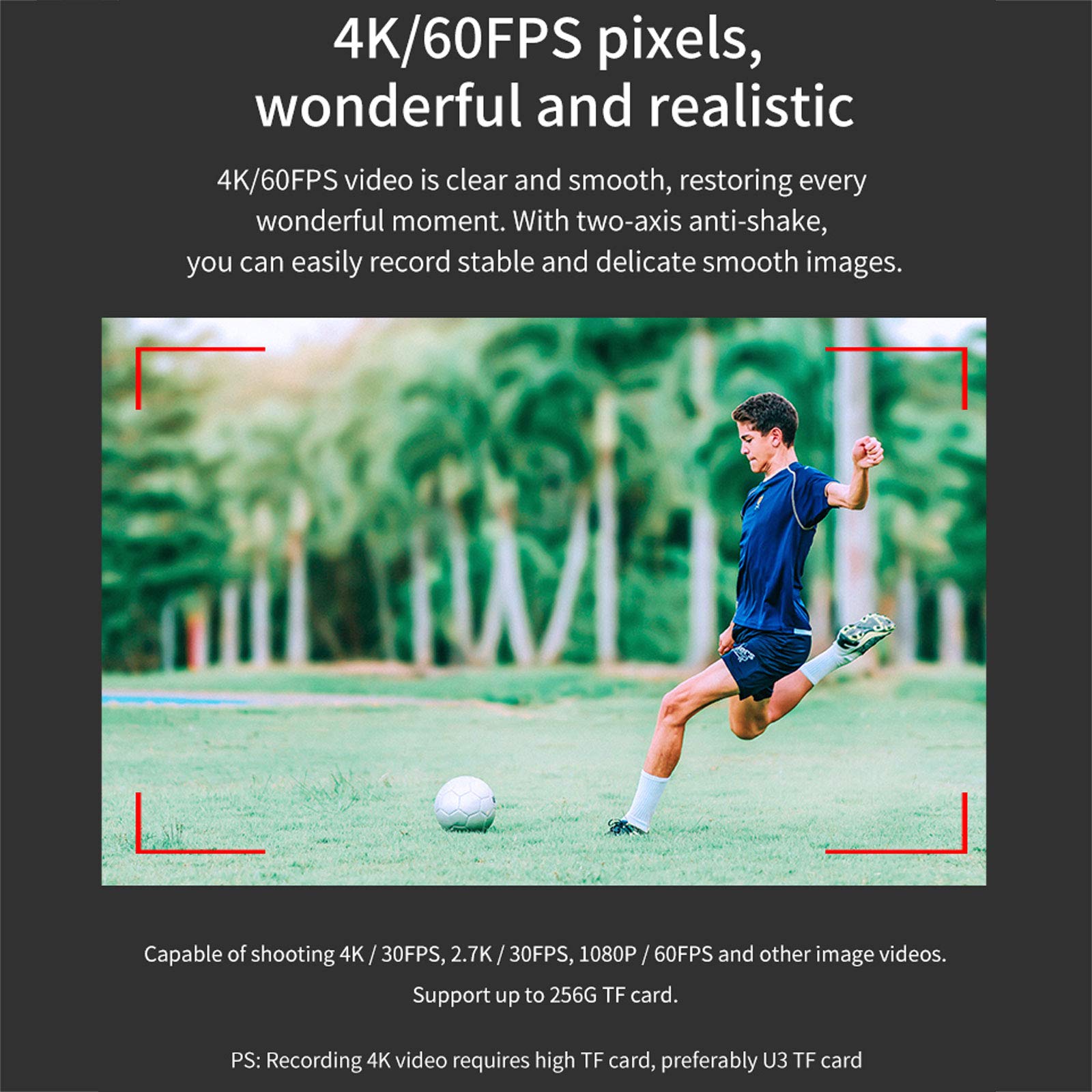 Macchina Fotografica Subacquea, Fotocamera Subacquea Digitale Full HD 4K 50FPS, Stabilizzazione Elettronica Dell'immagine, Fotocamera Subacquea da 30 M, Schermo IPS da 2 Pollici