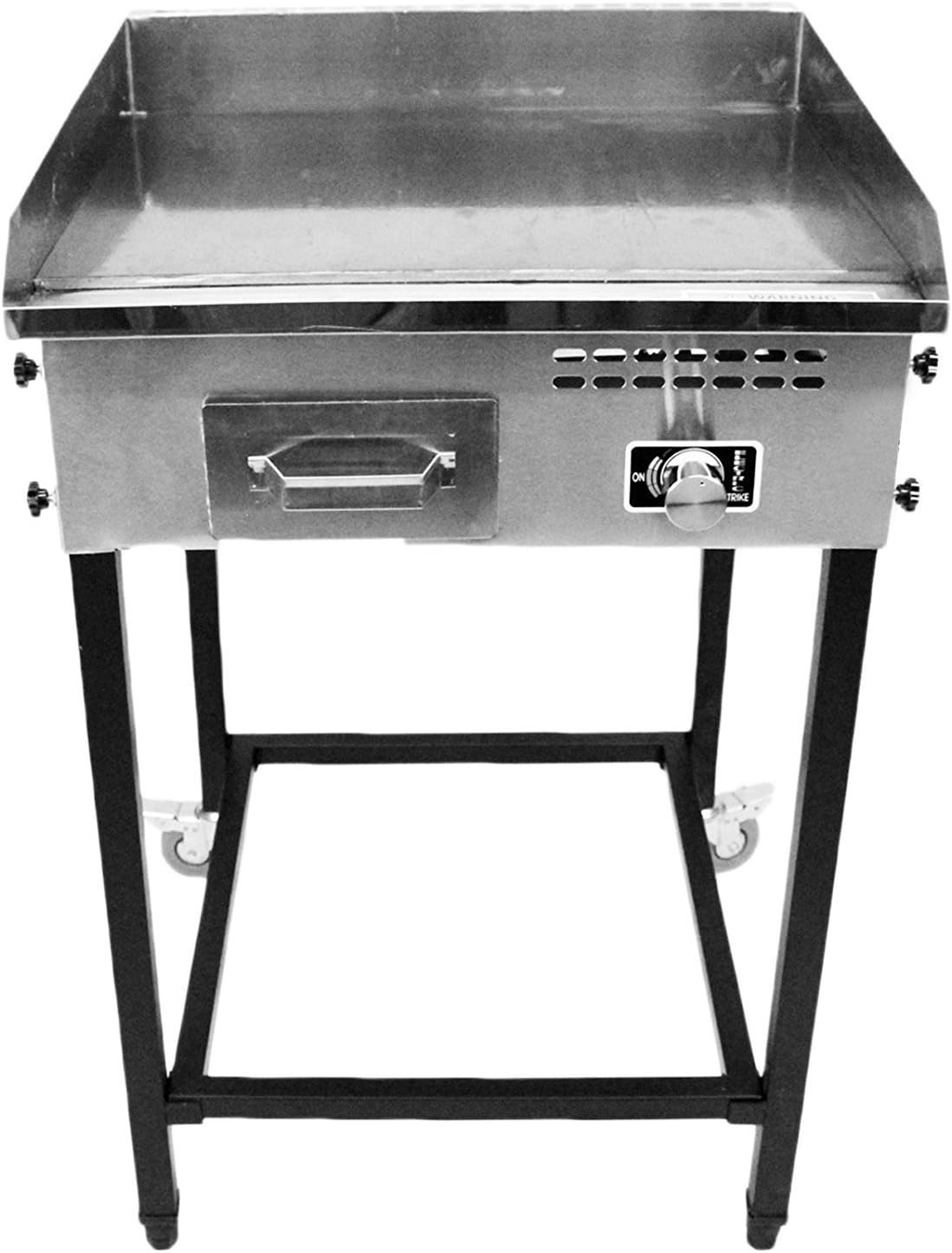 Hunslow Taco Cart Steel Griddle 21" x 16" Propane Gas Burner Plancha Portable Outdoor Heavy Duty