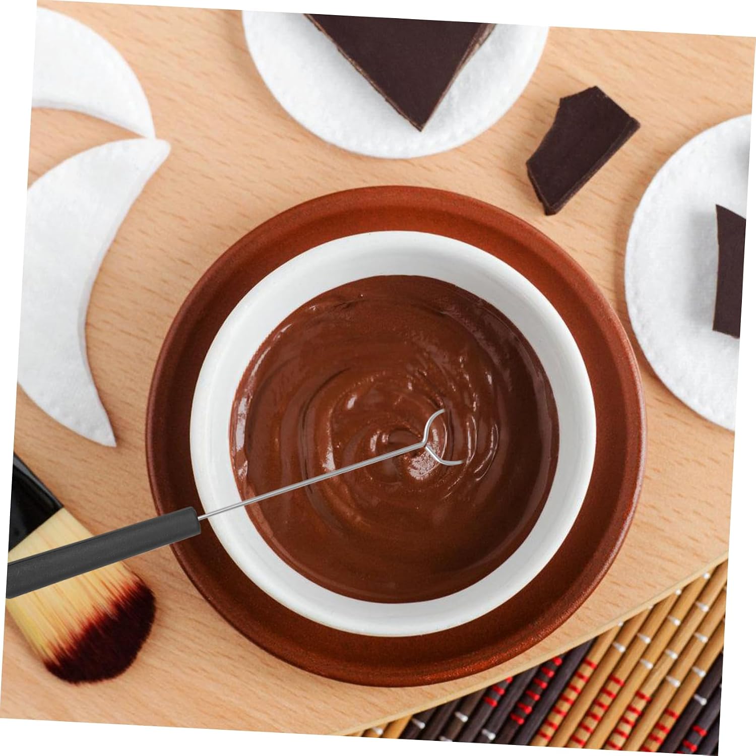 5-Piece Stainless Steel Chocolate Fork Set with Two-Prong Spiral Three-Prong and Round Handles for Home Barbecue and Candy Dipping
