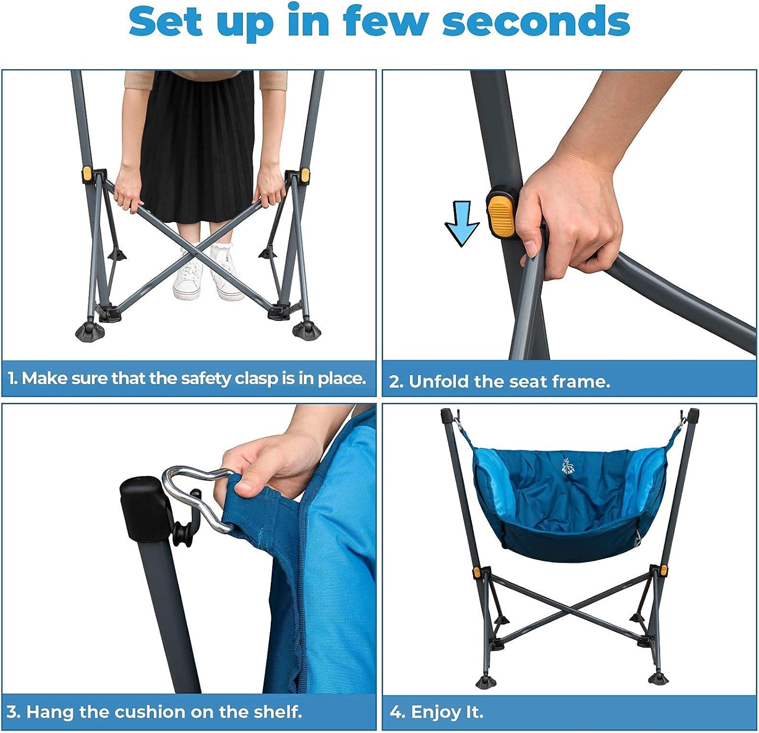 Buy DEERFAMY Swinging Camping Chair & Mini Camping Pocket Stool Online