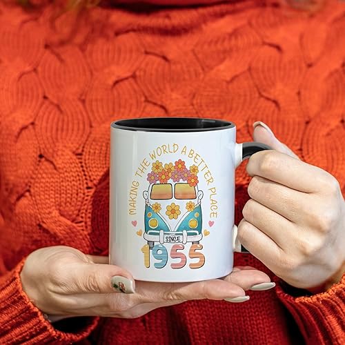 Miniatura 6 de wuguimeii Geniales ideas de regalos de cumpleaños 70 para ella de 1955, regalos de cumpleaños 70 para mujeres, tazas de café de setenta cumpleaños,