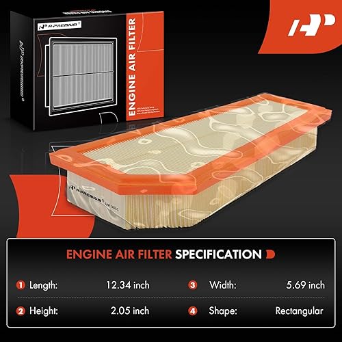 Miniatura 2 de A-Premium Filtro de aire de motor compatible con Mercedes-Benz W204 W205 C250, R172 SLK250, 2012 2013 2014 2015, L4 1.8L, panel flexible, repuesto #