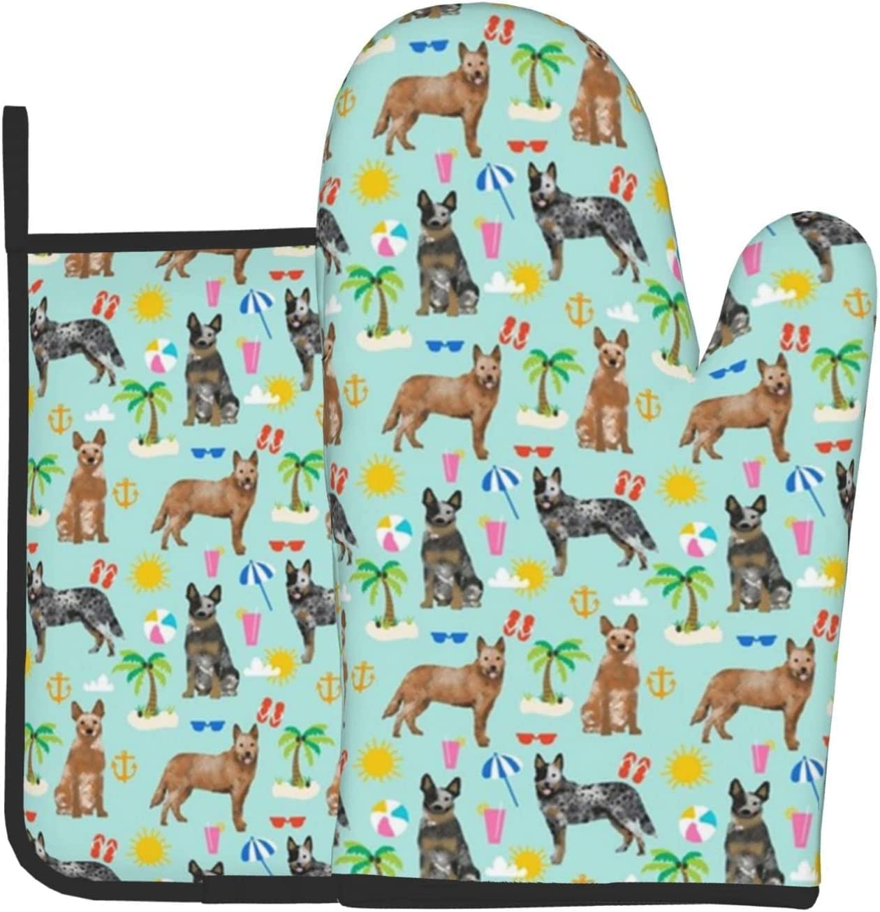 Topflappen & Ofenhandschuh Mit Australian Shepherd Motiv – Hitzebeständig Bis 300°C