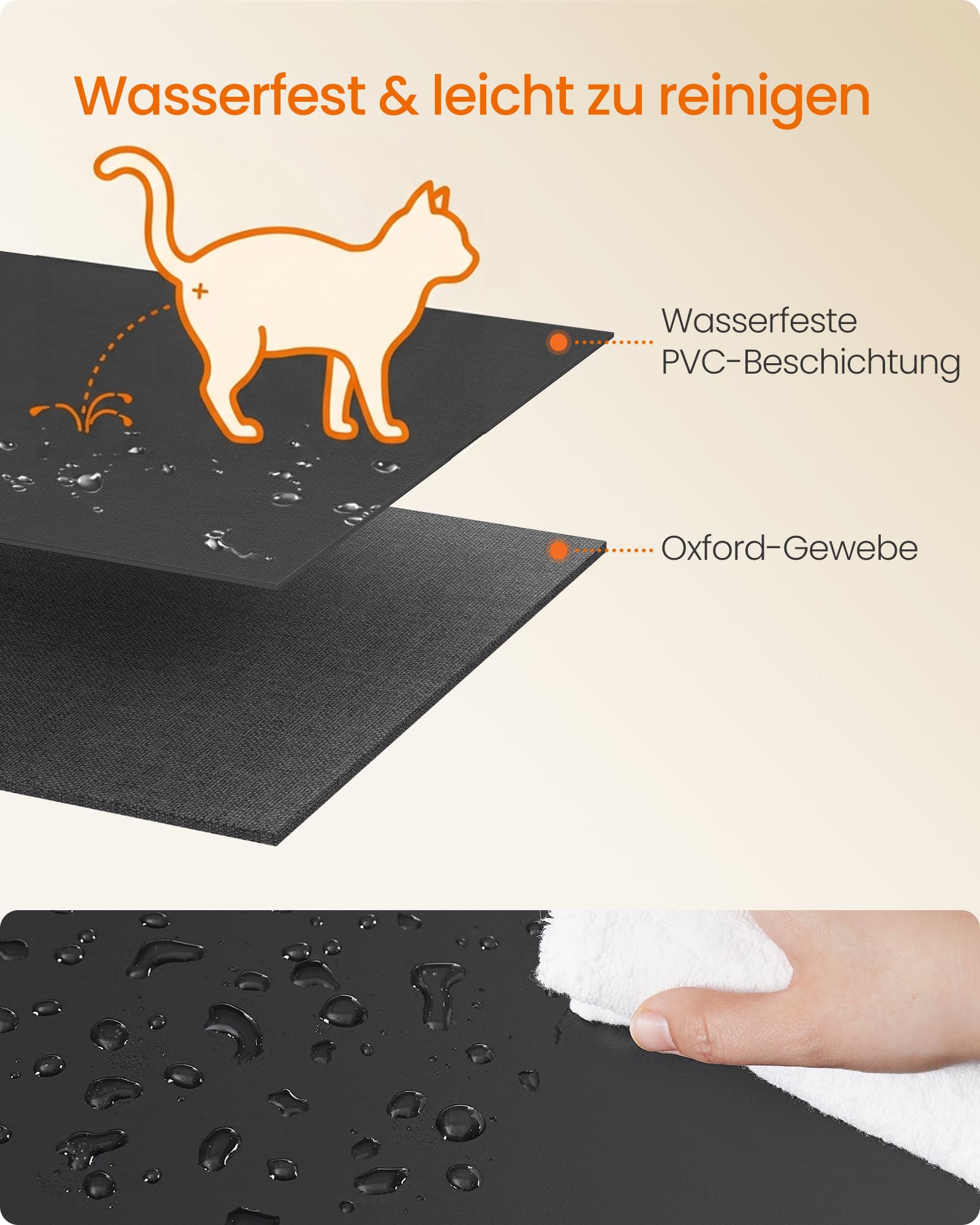 Feandrea Tierauslauf Oxford-Gewebe, Freilaufgehege achteckig, Tierkäfig XL, 112 x 112 x 76 cm, Rahmen aus PVC-Rohren, atmungsaktives Netz, mit Seitentasche, Taubengrau-schiefergrau PDC006G01