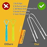 Vista 6 de Arsh - Raspador de lengua para adultos, limpiador de lengua de acero inoxidable para cuidado bucal e higiene, limpiador de lengua para hombres