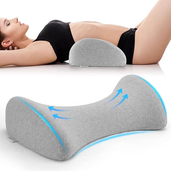 Sotvacmit Lumbar Support Pillow for Bed Relief Lower Back Pain, Memory Foam Back Support Pillow