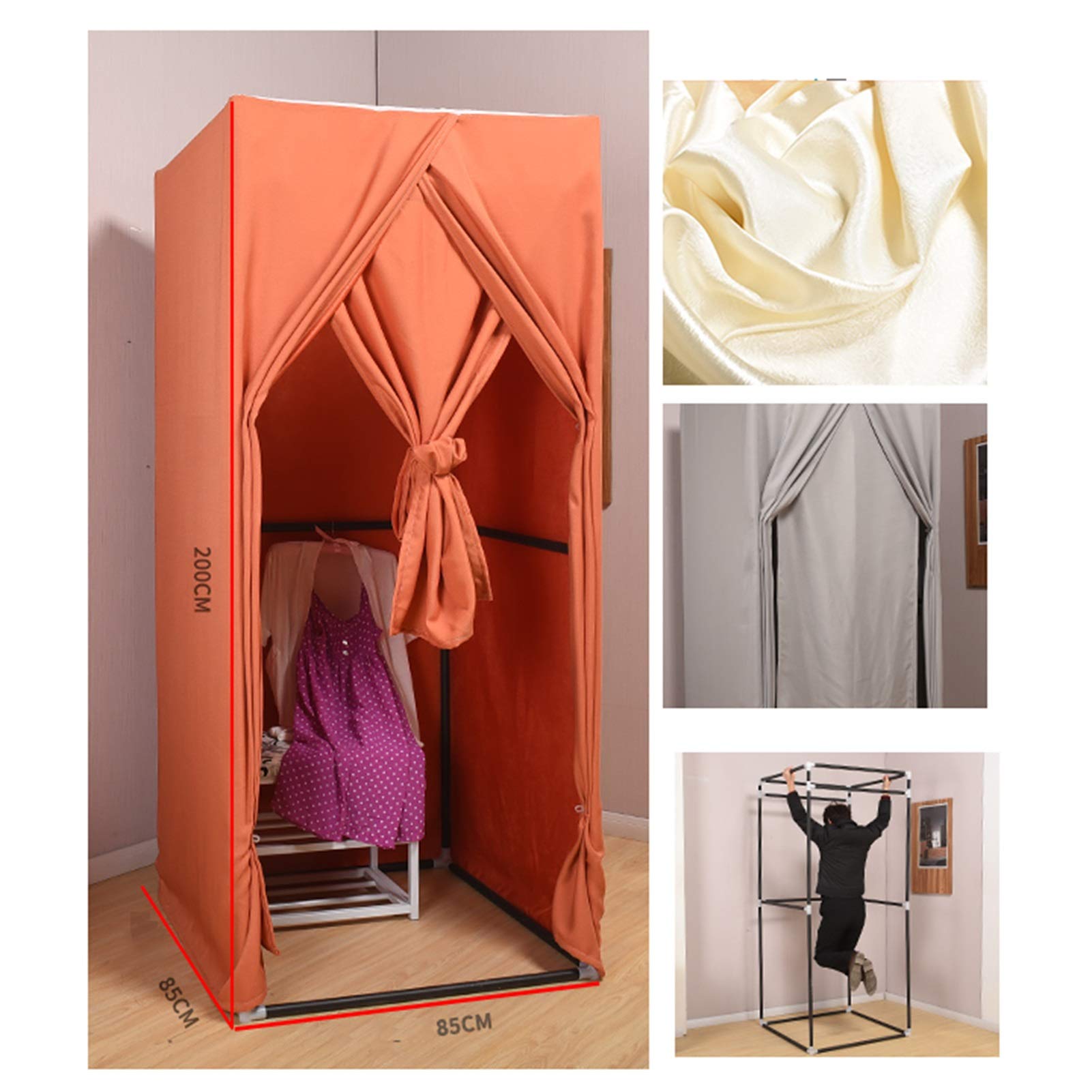 Assemblez le vestiaire en tissu facile à déplacer - Taux d'ombrage élevé - Résistant à l'humidité et respirant - Résistant à l'usure et à la saleté - Multicolore