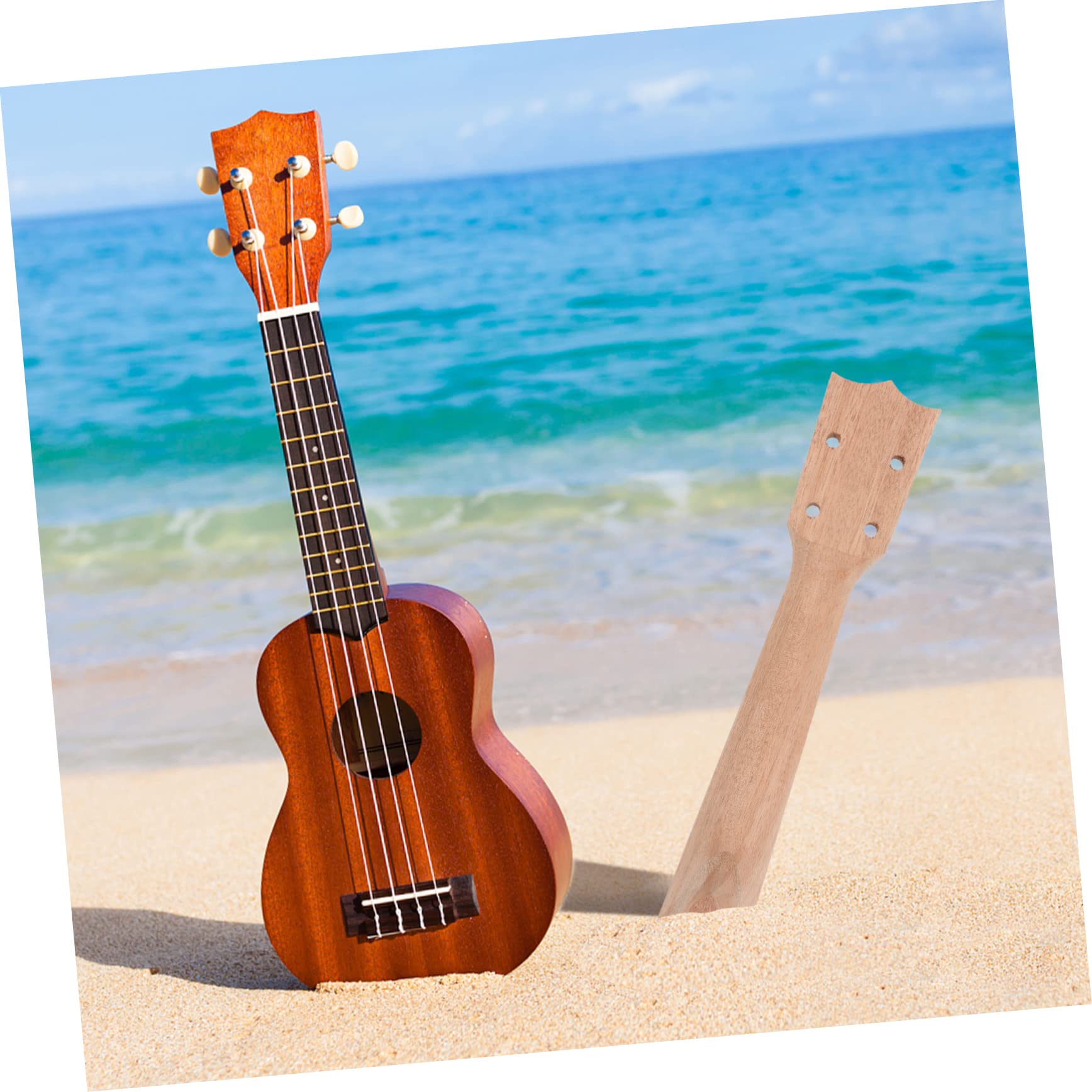 BESTonZON 4pièces Manche De Ukulélé Bois Massif Fait Main Accessoire Diy Pour Instrument De Musique Remplacement Durable Et Facile à Installer