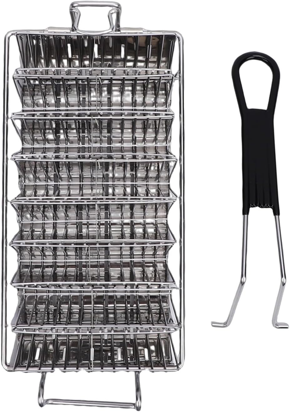 Haofy 8 Shells Stainless Steel Taco Fryer Basket V Shaped Taco Mold with Grip Handle for Mexican Tortilla Shells