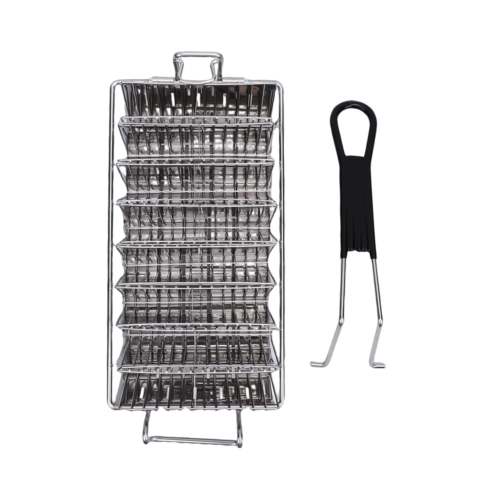 Greensen 8 Cestas para Freír Tacos, Molde de Acero Inoxidable para Tacos en Forma de V con, para Cocina Familiar, Restaurante o Tienda de Pollo frito.