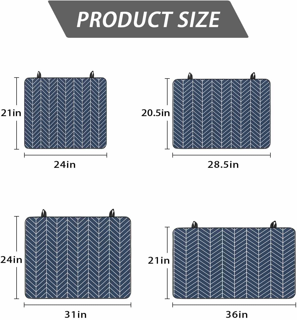 Stove Top Cover Navy Blue Chevron Stripes Stove Cover for Electric Stove Top Modern Geometric Texture Glass Cooktop Covers Anti-Slip Mat Heat Resistant Countertop Protector Kitchen Decor 28.5"x20.5"
