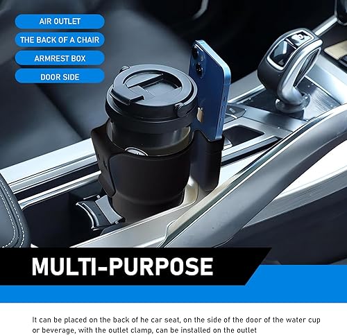 Miniatura 6 de Downhill 1 expansor de portavasos de automóvil, soporte para teléfono móvil 2 en 1, soporte universal multifuncional para interior del automóvil,