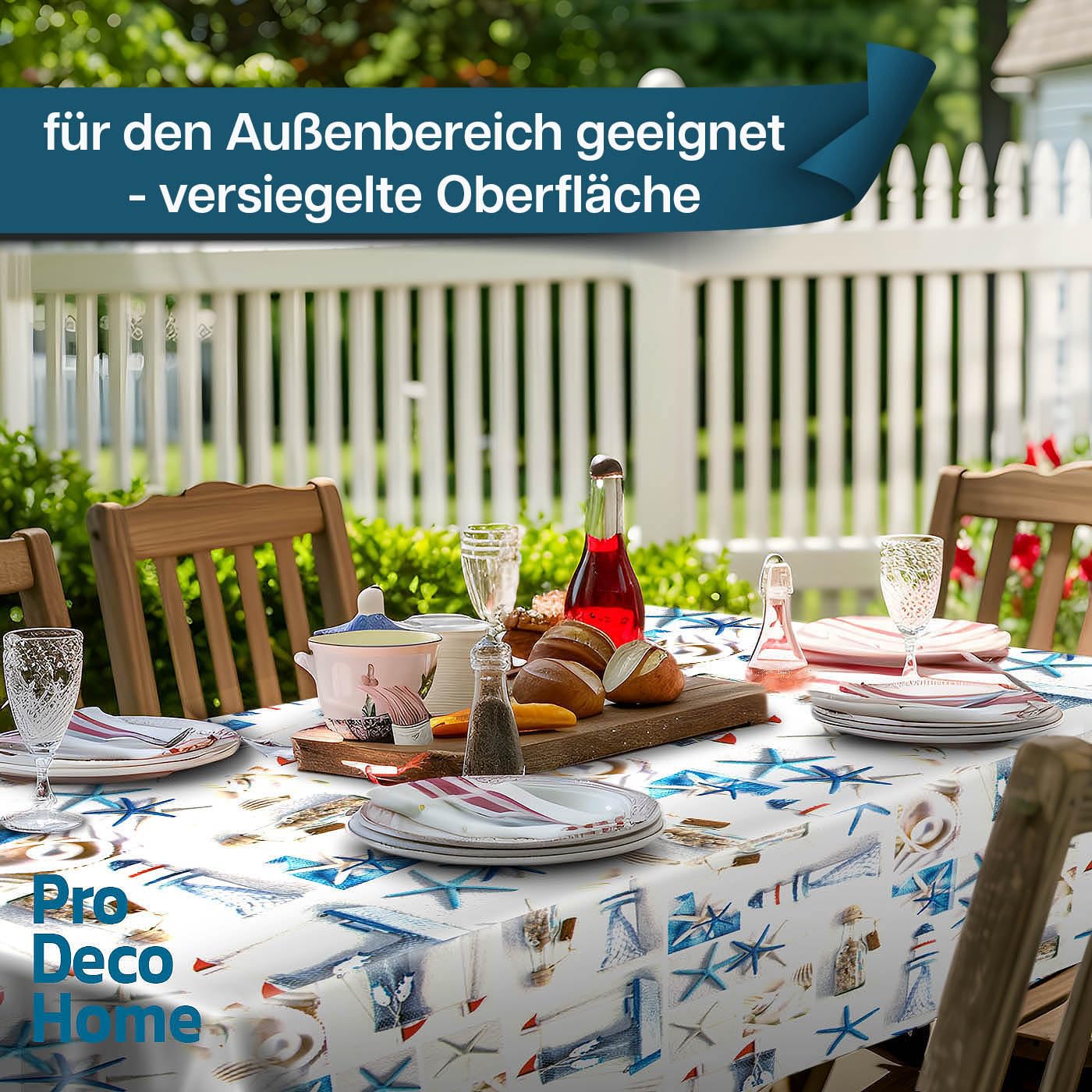 Wachstuch Tischdecke Seestern Rechteckig 120 x 480 cm
