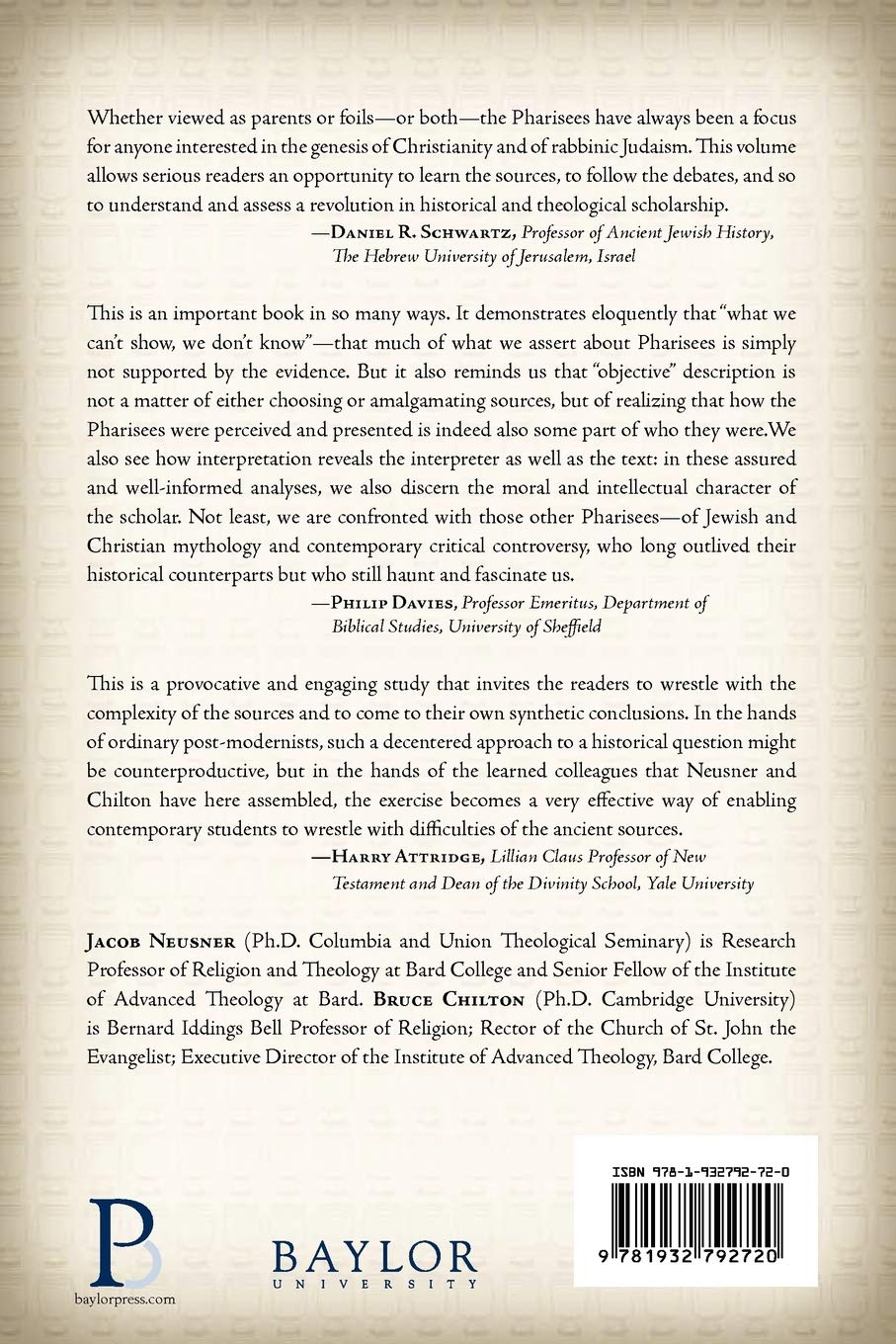 In Quest of the Historical Pharisees