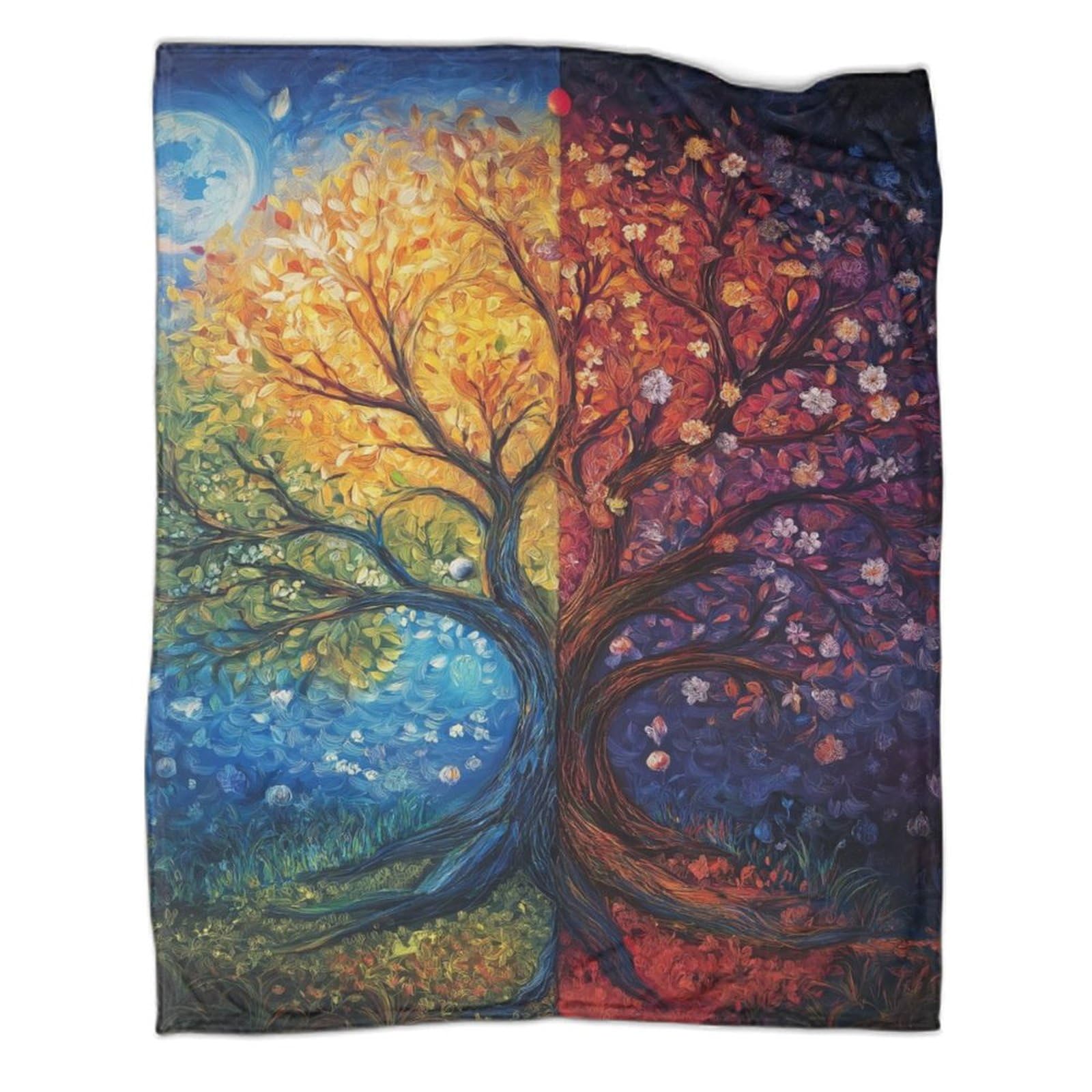 Couverture douce motif arbre de vie idée cadeau adulte pour lit