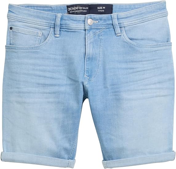 TOM TAILOR mens bermuda jeans shorts 1040174, 10163 - Dark Stone Blue Grey Denim