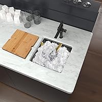 Vista 7 de Fregadero de barra negro, fregadero de cocina negro de montaje inferior de 15 pulgadas, fregaderos de cocina de 15 x 15 x 10 pulgadas, fregadero