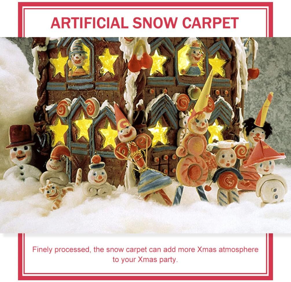 2pcs Thick Artificial Snow Blankets for Christmas Decoration Fake Snow for Festive Home Decor and Photo Props for Village Displays and Tree Skirts