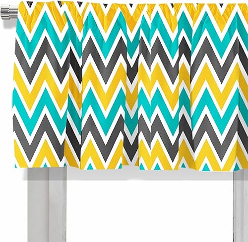 Miniatura 4 de Cenefa de cortina corta opaca ondulada con dobladillo para cortinero, para decoración de cocina, dormitorio, 52 x 18 pulgadas, verde azulado,