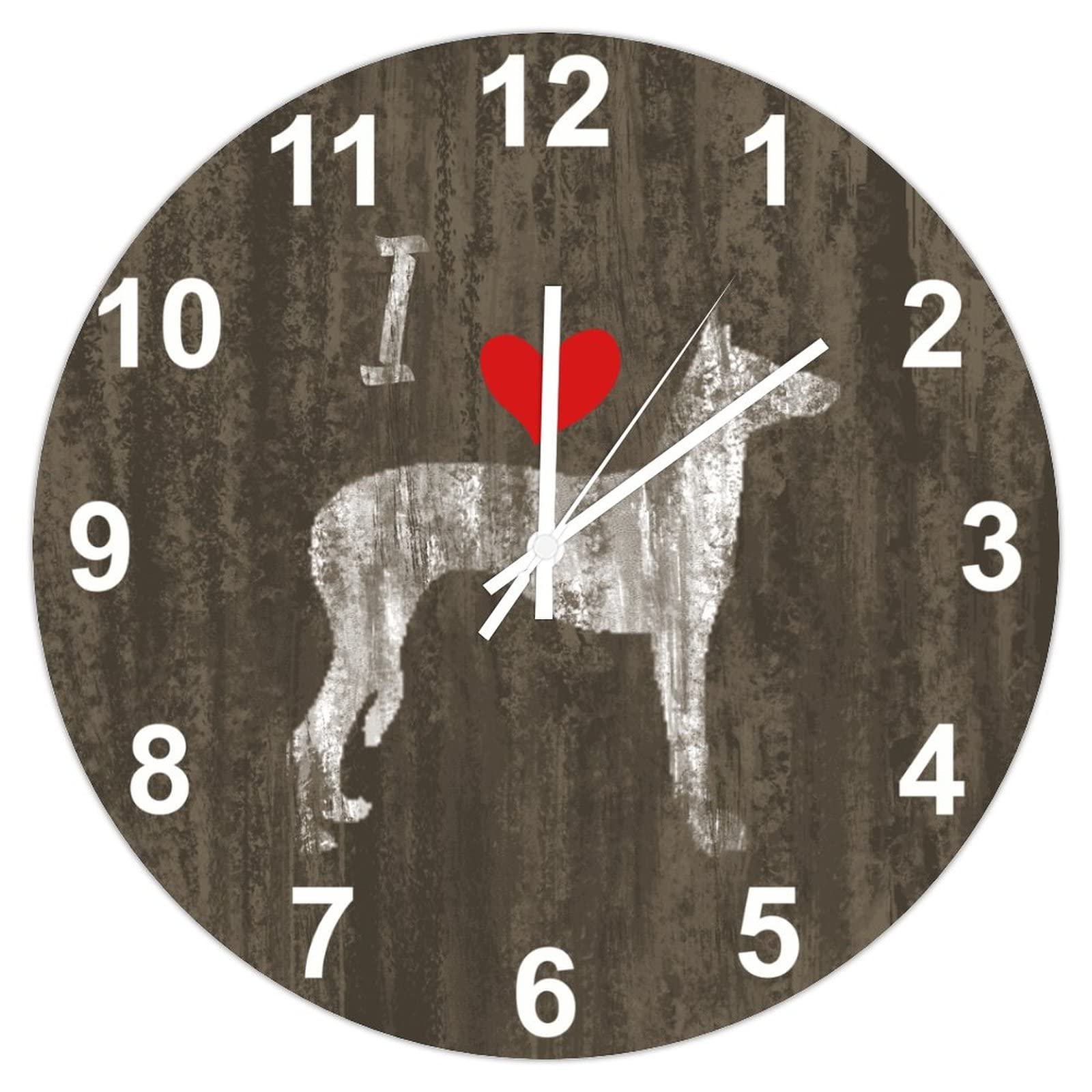 Horloge murale Ibizan Hound en bois pour décorer un salon campagnard