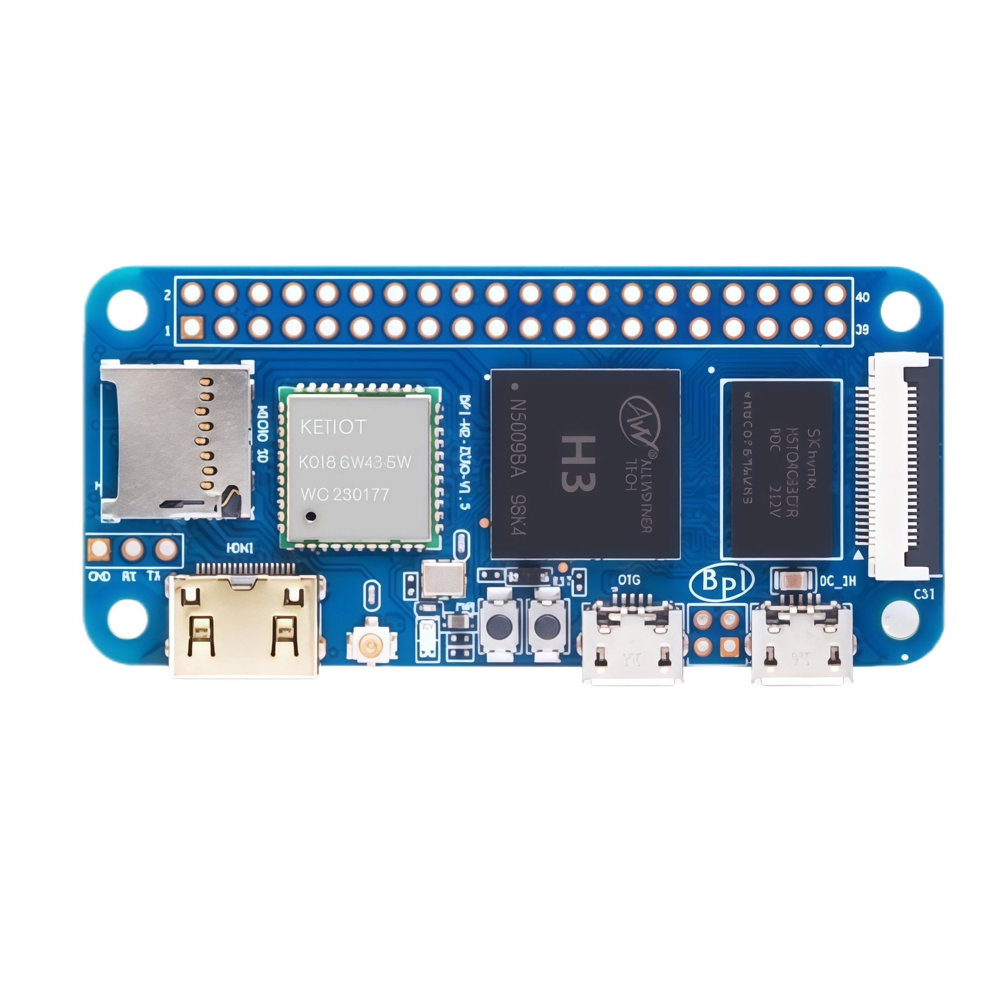 Banana Pi BPI-M2 Zero Single Board Computer, Allwinner H3 Quad-Core Cortex-A7, 512MB DDR3, Mini HDMI, CSI Camera, Compatible with Raspberry Pi 3, 65 x 30 mm (Single Board)-image-44