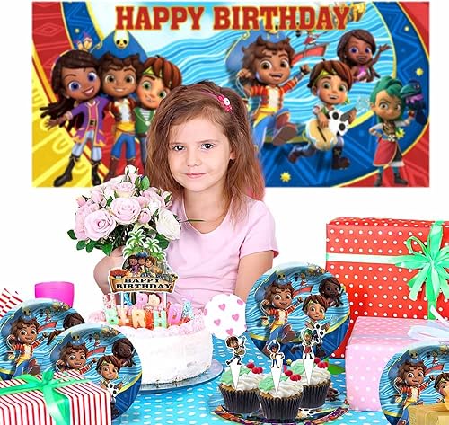 Miniatura 6 de Santiago of the Seas - Suministros para fiestas, platos, decoración de pastel de cumpleaños, pancarta, decoración de globos