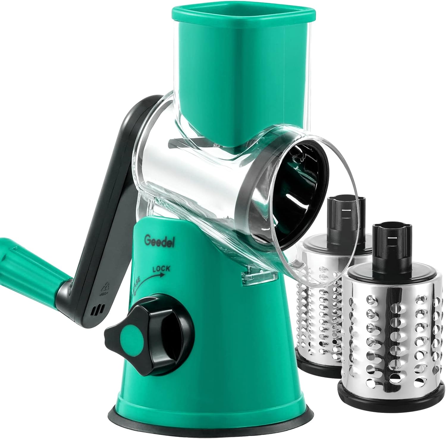 Geedel Kitchen Cheese Grater, Rotary Mandoline Vegetable Slicer with