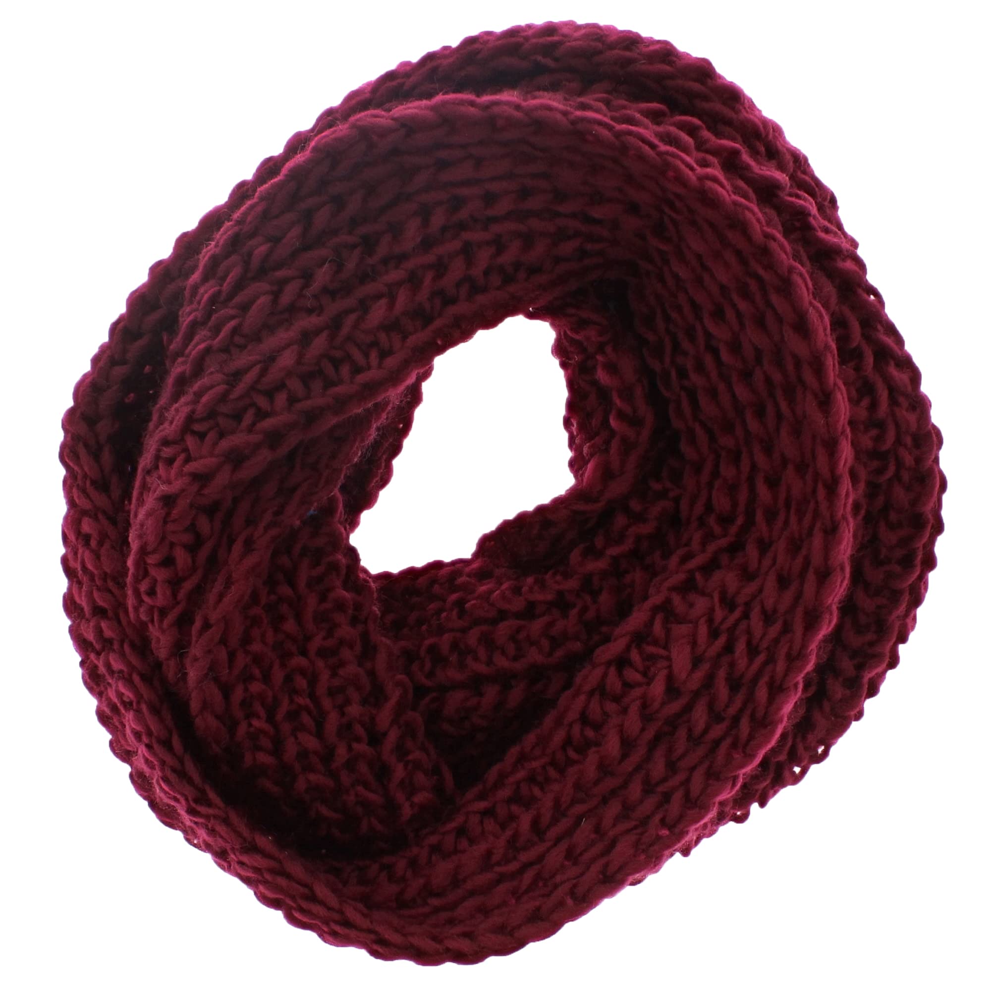 Zac's Alter Ego Warm Knitted Womens Loop Scarf/Snood/Cowl (Burgundy)