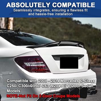 Rear Spoiler Fit for Mercedes Benz C Class W204 C250 C300 C350 C63