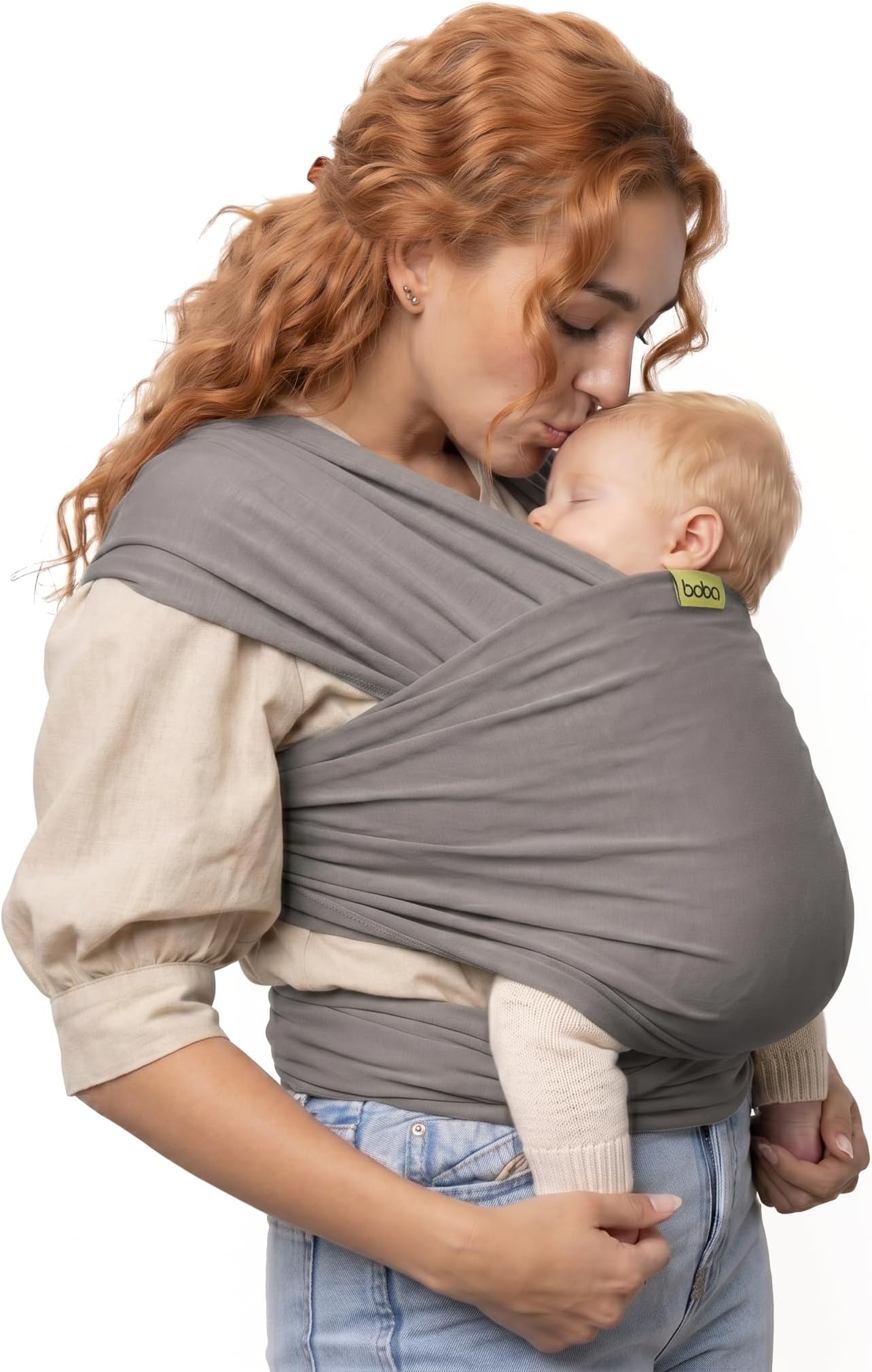 Baby Wrap Carrier – Original Baby Sling Carrier for Newborns (7–35 lbs), Soft, Secure, Hands-Free & Ergonomic, Ideal for Comfortable Bonding, New Parents (Grey)
