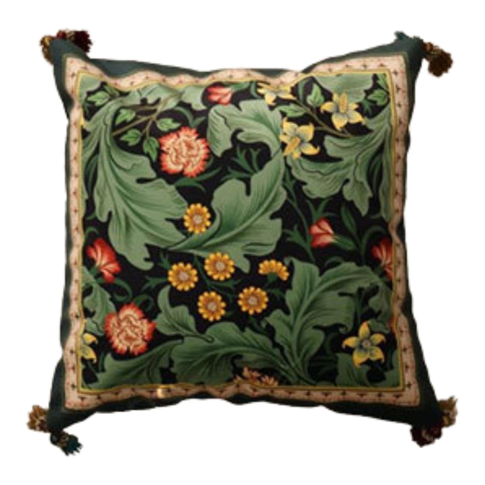 Flower Throw Pillow Birthday Gift Classic Cushion for Anniversary Office Bed Green | Pillows | Home Dacor-image-42