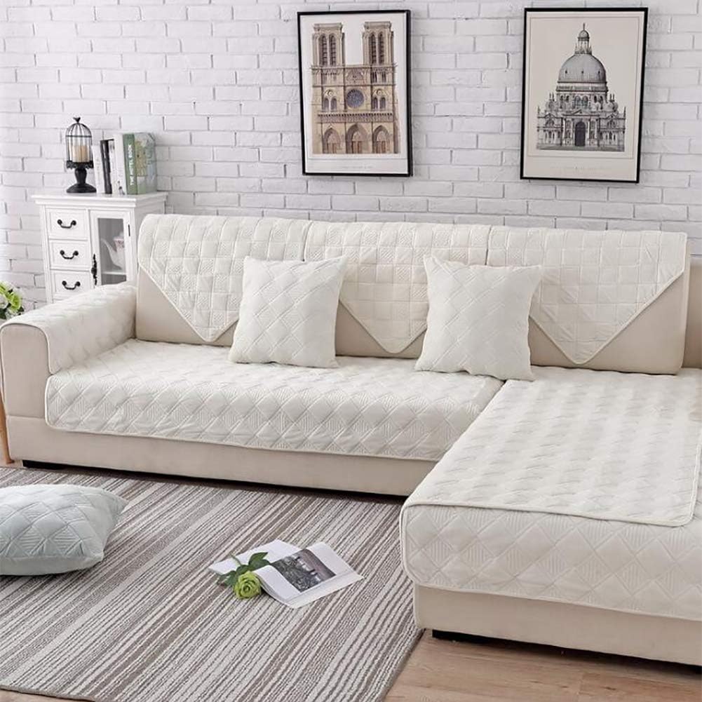 Diumy Solid Color Plush Sofa Cover,Pets Dog Sectional Couch Slipcover Stain Resistant Multi-Size Couch Cover Furniture Protector -Sold by Piece A 70x90cm(28x35inch)