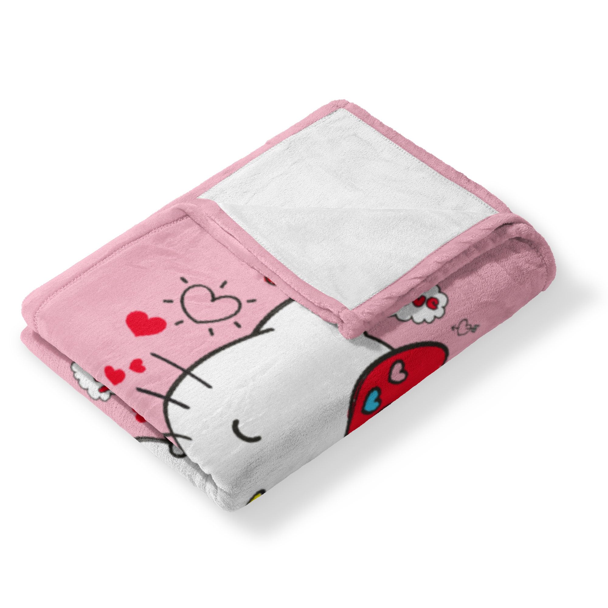 Coperta In Tessuto Jacquard Northwest, 116,8 X 152,4 Cm, Con Hello Kitty E Tanti Fiocchi Rosa. Morbida E Realizzata In America, 100% Acrilico. - 3