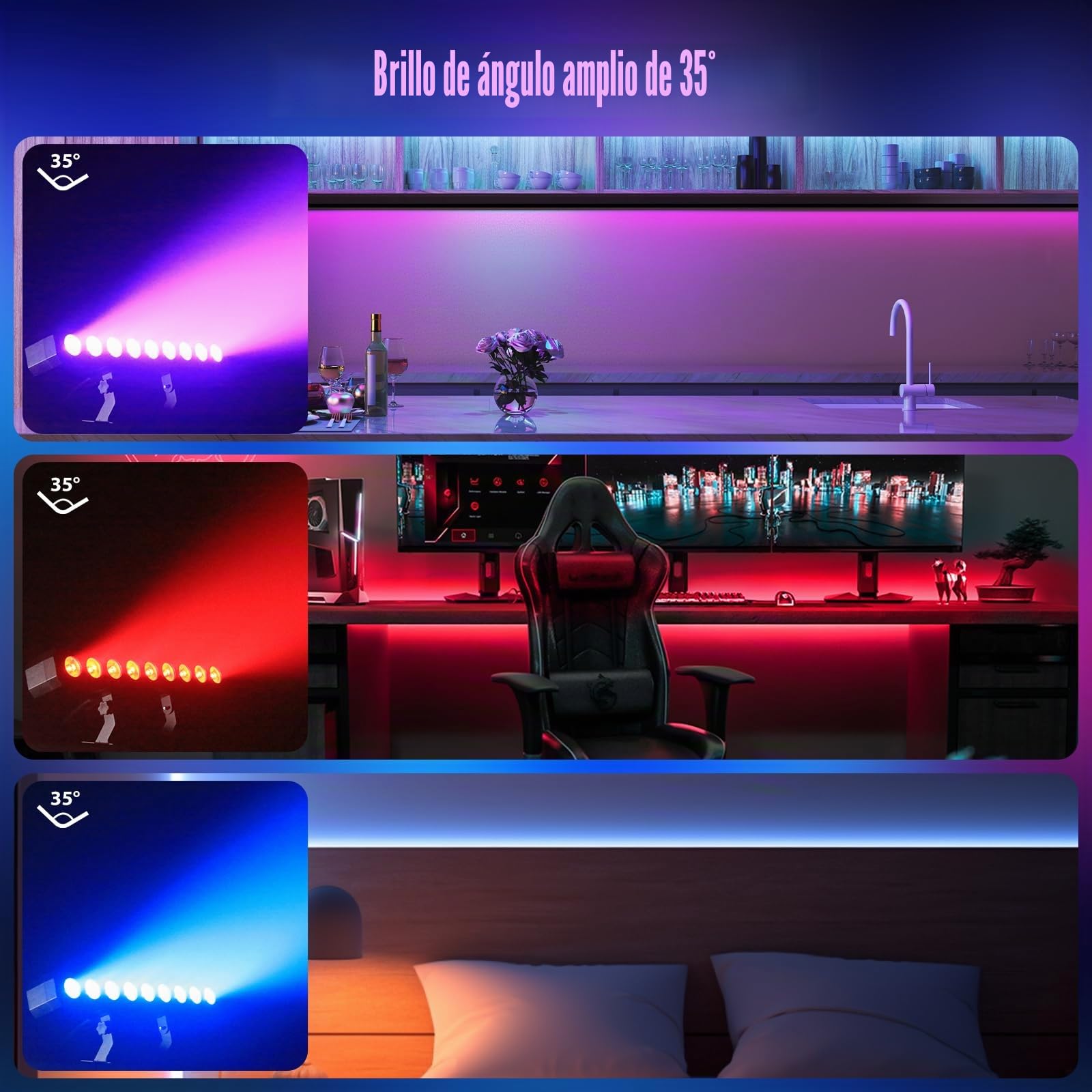 Barra LED 60W Wallwasher Iluminación de Escenario Efectos, 9 RGBW LED con Control Remoto Luz de Fiesta Ángulo de Haz 35° Estroboscópico DMX512 para Bodas Exteriores Discotecas Navidad DJ 2PCS
