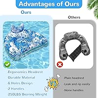 Vista 4 de Pool Floats, 3 Pack Inflatable Pool Floats Kids, Pool Floats with Cupholders & Duty Handles, Upgraded Pool Chairs, Perfect Summer Pool Toys for