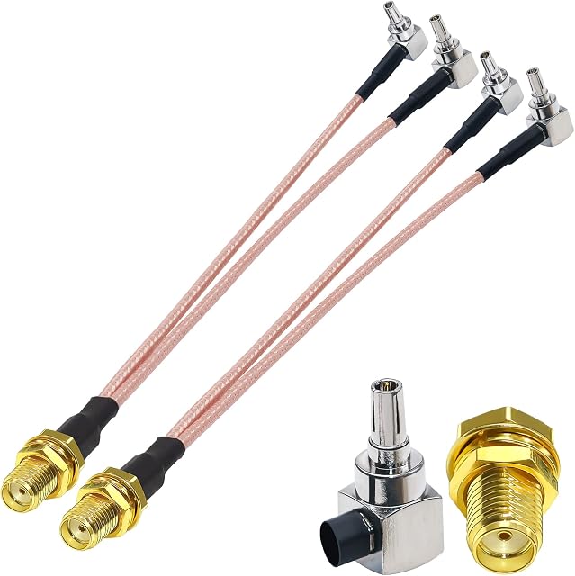 SMA to Dual CRC9 Splitter Cable SMA Female to 2* CRC9 Right Angle Male RG316 RF Extension Cable for 3G 4G Modem Router/Antenna V Type Pigtail Cable 6inch(15cm) 2 Pack