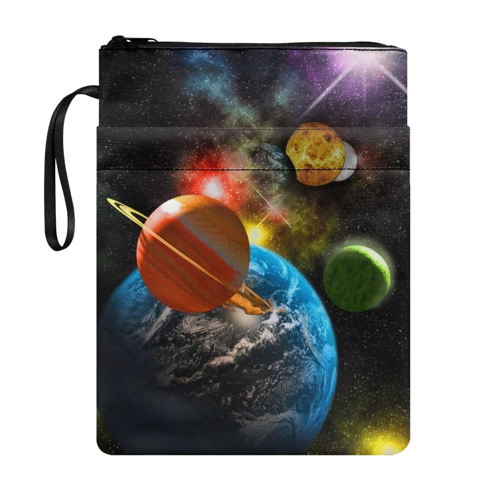 NETILGEN Book Sleeve for Book Lovers Book Covers for Soft Cover Books Textbooks Protector Paperback Cover Purse Book Sox, Galaxy Planet โ image 1