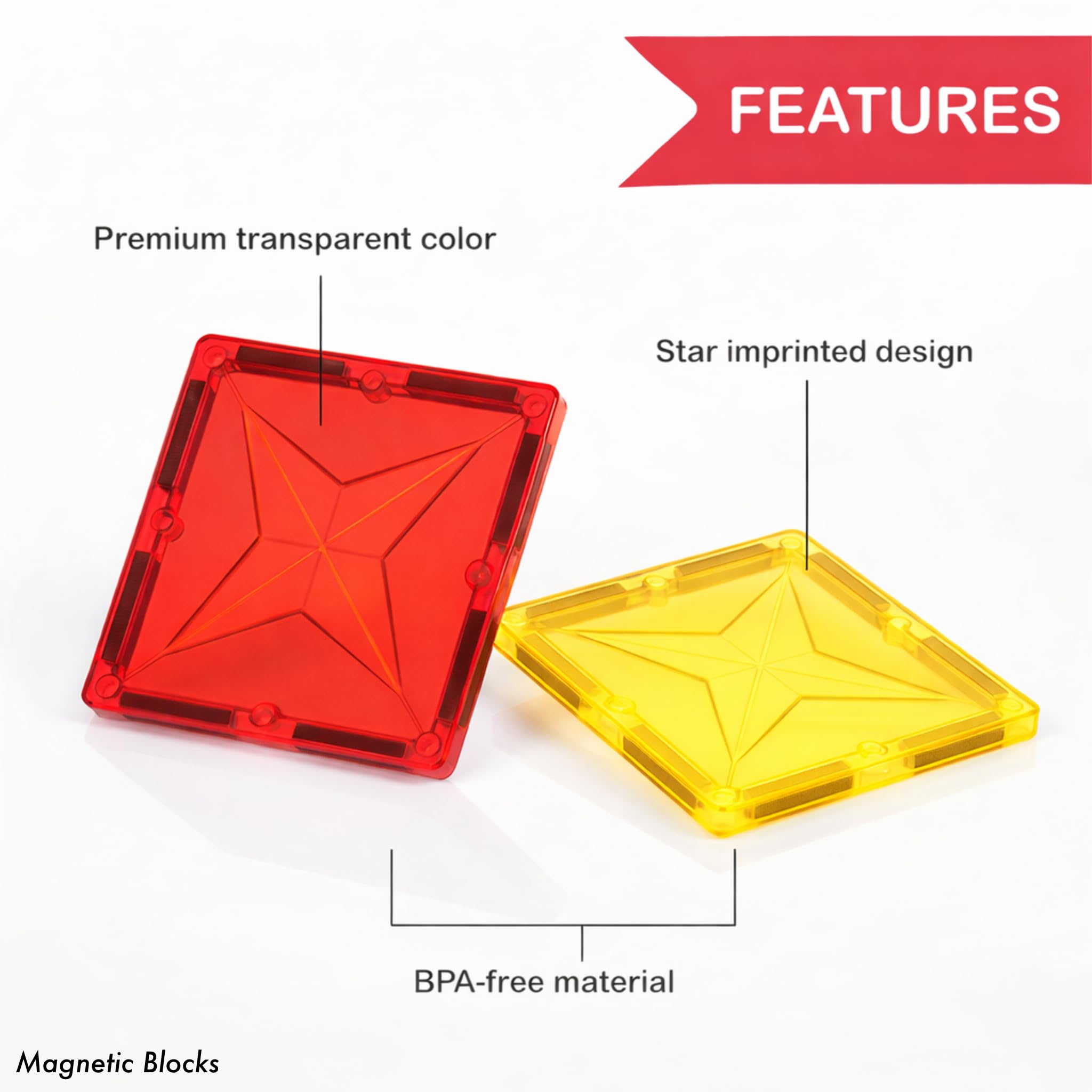 SNAPTRON Magnetic Blocks for Kids Tiles -40 Pieces Set Gifts for Girls, Boys, Magnetic Blocks for Kids 3+ Years, 4 5 6 7 8 9 10/ Constructing & Learning Builder Educational Magnetiles Game 1