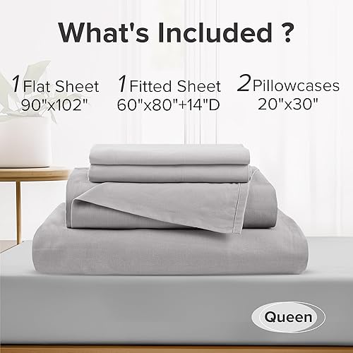 Vista 377 de Comfort Spaces - Sábanas con fundas de almohada Gris diamante