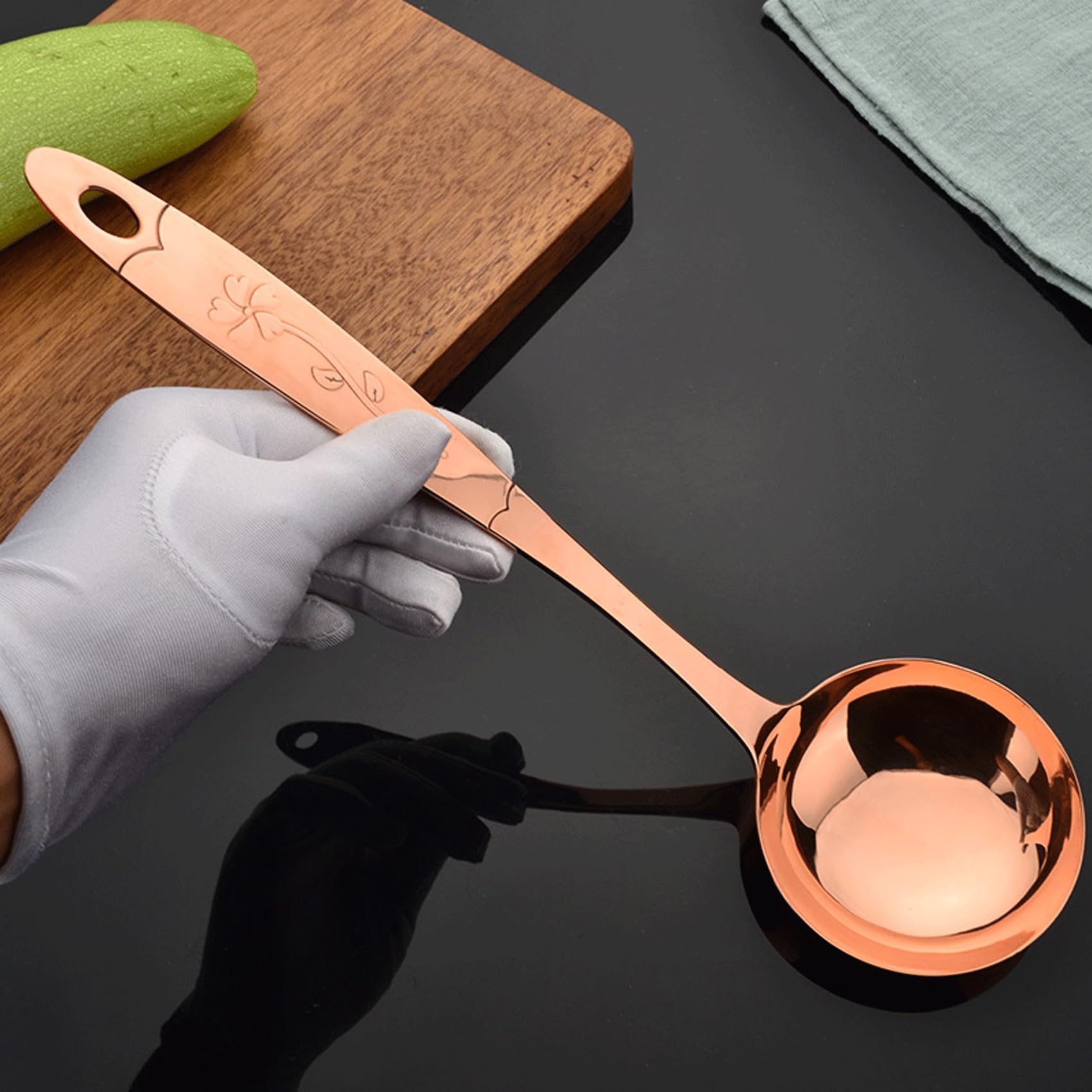 5-teiliges Küchenutensilien-Set aus reinem Kupfer, stilvolles Kupfer-Küchenzubehör, Kochgeschirr-Set für Zuhause oder Restaurant Kochen (5)