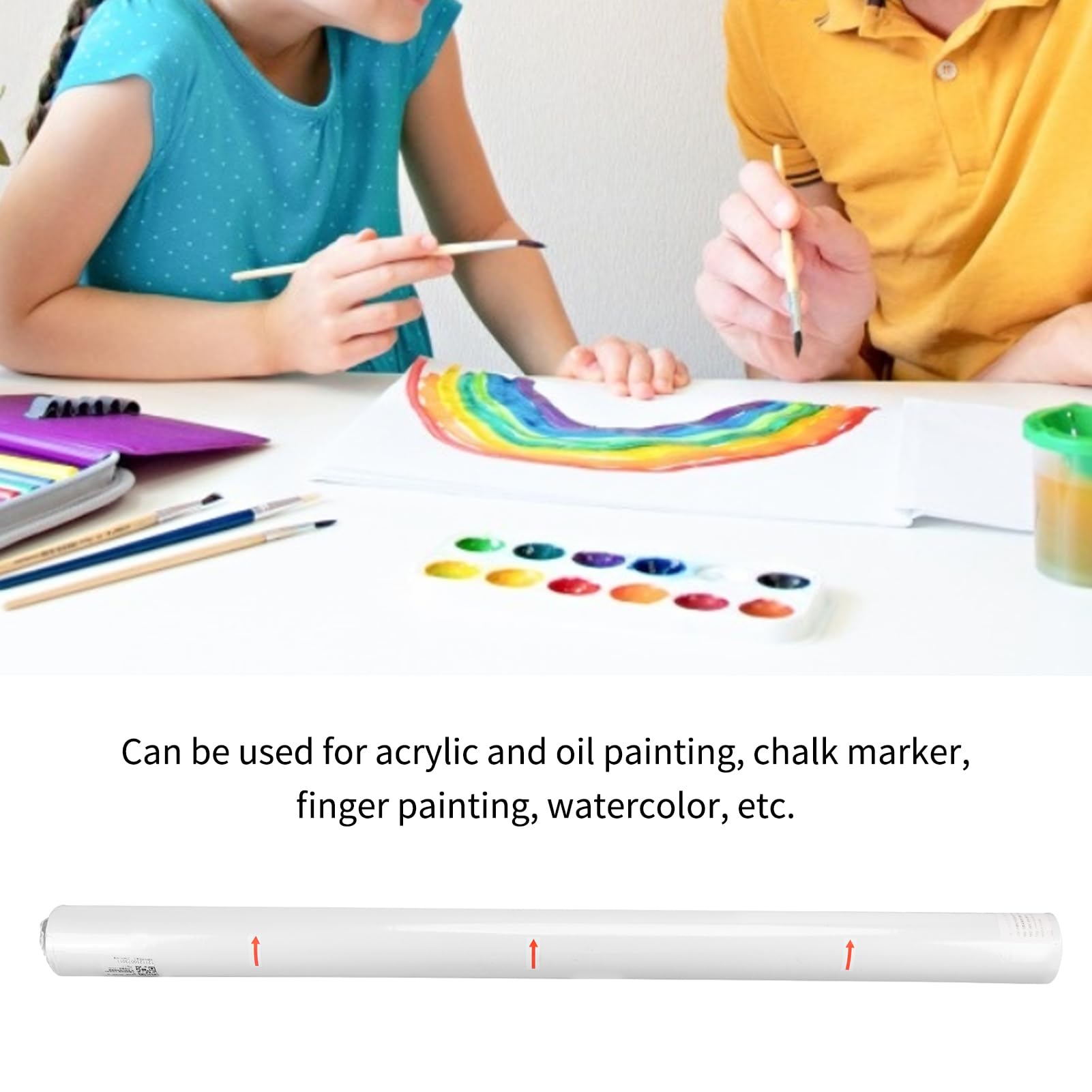 Rouleau de Papier d'Art Professionnel, 77 cm x 20 m, Papier Dessin Peinture 120 g/m², pour Art Mural, Tableau, Chevalet, Emballage Cadeau, Loisirs Créatifs Enfants et Adultes