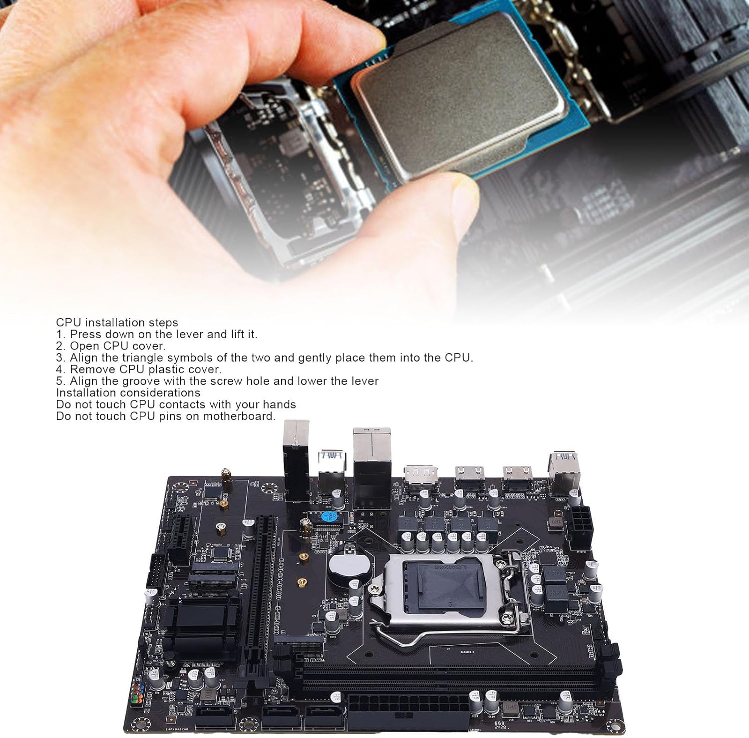 CPU installation steps on motherboard